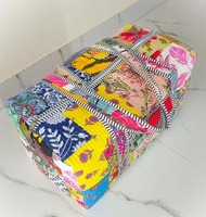Sac de voyage en coton fait main, patchwork multicolore, sac de voyage matelassé, sac de voyage matelassé, sac de rangement multi-usages