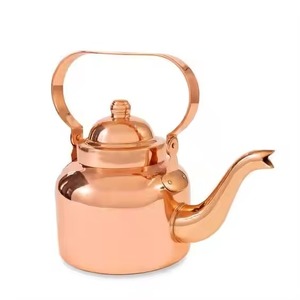 <b>Vintage</b> Styled Copper <b>Teapot</b> Polished Antique Eco-Friendly Microwave Safe Luxury Decor Accent Traditional Home Display Gift for - Product Image 2