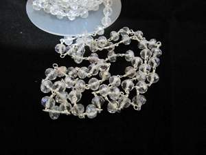 Cadena de Rosario con cuentas recubiertas místicas de cuarzo cristalino de 3 pies Rondelle facetado 6mm Cadena de cuentas de cuarzo transparente - Product Image 4