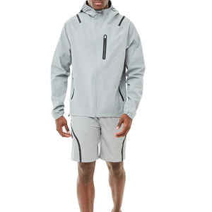 Conjuntos cortos cortavientos de nailon transpirable para hombre personalizados estilo informal de calle alta para la temporada de invierno - Product Image 1