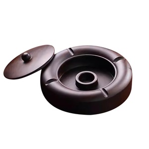 Elegant Wooden <b>Ashtray</b> with Brass Design Premium Smoking Tray for Cigarettes Compact Durable and Stylish for Home or Office Use - Product Image 2