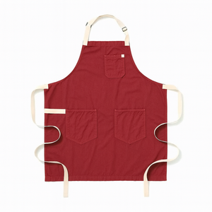 Tablier de cuisine en coton d'inspiration nordique élégant, imperméable, en toile, pour hommes et femmes, avec ceinture en cuir, pour chef, boulangerie, café, travail, modèle de tablier - Product Image 6
