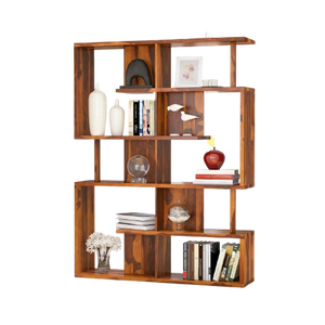 Étagère à livres moderne en bois massif réglable, fabriquée à la main, pour le salon et l'école - Product Image 1