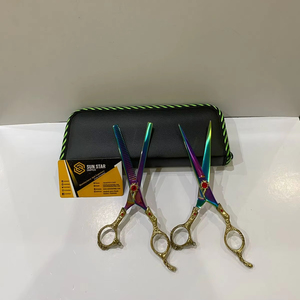 PURE 440C Multi Nouvelle Arrivée Ciseaux De Coiffure avec Dragon Poignée En Acier Inoxydable Lame Tranchante Pointe PU Pochette En Cuir - Product Image 3