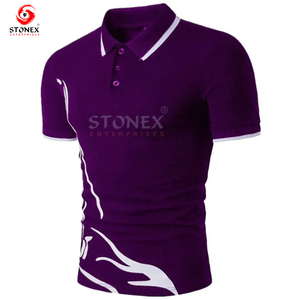 Vente en gros de demi-manches confortables pour hommes pour T-shirts polo décontracté motif solide grande taille léger Design unique - Product Image 4