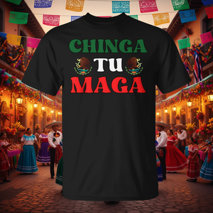 Camiseta Mexicana Patriótica Chinga Tu Maga Negra para Hombre Talla Grande - Product Image 2
