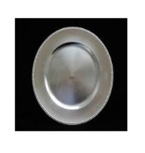 Chargeur Assiettes Argent Plaqué Dîner Assiette De Service Plat En Métal Vaisselle Assiette Taille Personnalisée pour Les Desserts De Fête De Mariage - Product Image 5