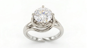 Anillo de Compromiso de Diamantes de Corte Brillante Redondo para Mujer, Estilo Clásico, Diamantes Cultivados en Laboratorio - Product Image 2