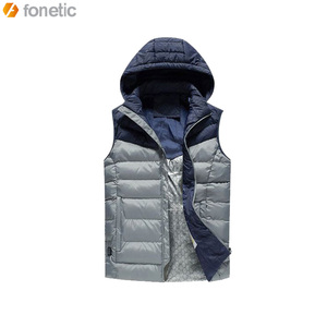 Chaleco Acolchado Personalizado de Media Manga para Hombre, con Capucha, Relleno de Algodón, Cortavientos, Alta Calidad, Venta al por Mayor - Product Image 4