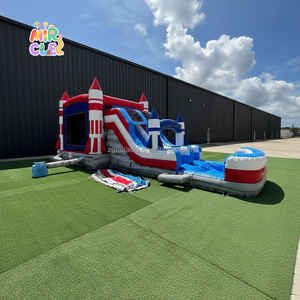 Château Gonflable Commercial Bouncer Toboggan Eau Combo Wet Dry avec Panier Basket OEM Grossiste - Product Image 5