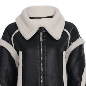 Chaqueta acolchada de cuero genuino para mujer OEM de corte suelto con forro de algodón Procesamiento en bruto Marca personalizada y diseño duradero elegante - Product Image 2