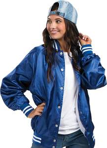 Chaqueta universitaria de satén de diseño 2024 hecha a medida para hombre, abrigo deportivo de baloncesto de manga larga, estilo 'Reglan Cut' a prueba de viento - Product Image 4