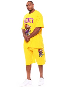 ชุดเสื้อยืดลำลองสไตล์ไฮสตรีทสำหรับผู้ชายชุดฤดูร้อนผ้าฝ้ายระบายอากาศได้ดีสวมใส่สบายมีสไตล์ - Product Image 1