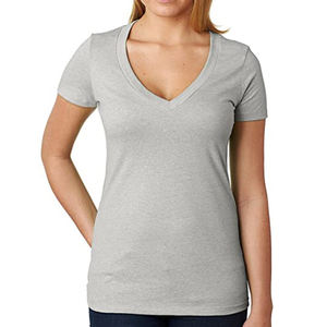 เสื้อยืดคอวีลึก CVC ของผู้หญิง สุภาพสตรี พรีเมี่ยมฟิต เสื้อยืดคอวีลึก CVC - Product Image 2