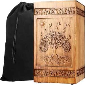 Caja de urna de palisandro de madera conmemorativa de lujo grande hecha a mano, ataúd moderno, recuerdo, cenizas humanas de mascotas, cremación, entierro, urna funeraria - Product Image 1