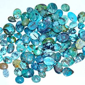 Lot de cabochons de taille libre en vrac AAA + de turquoise tibétaine naturelle de haute qualité pour bijoux de guérison Pierre précieuse de taille exclusive - Product Image 1