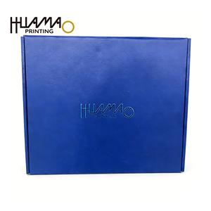 Cajas de Cartón Corrugado Azules Personalizadas Ecológicas de Huamao, Cajas de Envío de Lujo con Logotipo Personalizado en Relieve para Embalaje de Regalos - Product Image 4