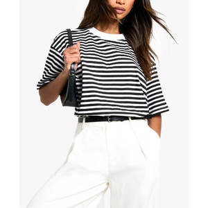 เสื้อยืดผู้หญิงผ้าคอตตอน100% ลายโลโก้ออกแบบได้ตามต้องการเสื้อยืดโอเวอร์ไซส์ระบายอากาศได้ - Product Image 1