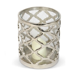 Silver Metal <b>Hurricane</b> <b>Candle</b> Holder-Heat Resistant & Eco-Friendly Handmade Wedding Home Decor 23H X 16 Dia cm Customized Logo - Product Image 6