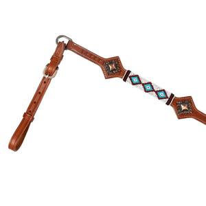 Western Quality Leather Breast Collar for Horses Black Tooled Trail Pleasure Barrel Roping Breastplate Quality Western Saddle - Product Image 4