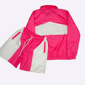 Ensembles de veste coupe-vent pour hommes survêtement personnalisé été Nylon Polyester Shell survêtement deux pièces Jogging combinaison thermique piste - Product Image 4