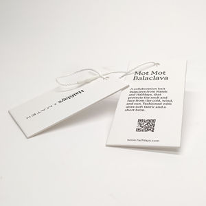 Ensemble d'étiquettes volantes en papier au toucher de luxe avec joint à ficelle étiquette pivotante en carton spécial conception personnalisée Logo marque pour vêtement - Product Image 6