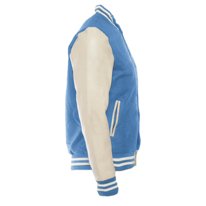 OEM-Mangas de cuero Unisex, Chenille en blanco, parches bordados, chaqueta bomber con logotipo personalizado, chaquetas de béisbol para hombre - Product Image 3