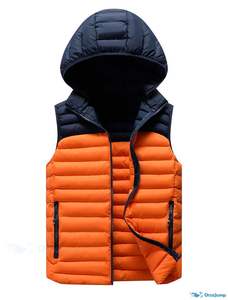 แจ็กเก็ตขนเป็ดมีฮู้ดสำหรับทุกเพศพร้อมซิปปิดโลโก้ด้านหน้าแบบลำลองกันน้ำ/กันลมสำหรับฤดูหนาว - Product Image 3