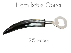 Abrebotellas de acero inoxidable con mango de cuerno hecho a mano, herramienta de barra rústica para cerveza y refrescos, regalo único para hombres, cocina o bar en casa - Product Image 5