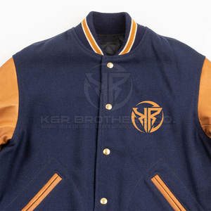 Veste universitaire pour homme avec manches en cuir, veste de baseball tendance à coupe ajustée pour les clubs sportifs et la mode de rue - Product Image 3