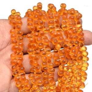 Color citrino cuarzo 5x7mm-6x8mm lágrima facetada Briolette miel citrino cuarzo hidro piedras preciosas cuentas facetadas para joyería - Product Image 5