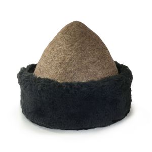 Traditional Top Quality Felt Ottoman Kayi Tribe Ertugrul Dirilis Wool <b>Hat</b> / Bork With a Metal IYI Motif - Product Image 3