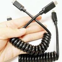 Cable USB tipo C en espiral 10Gbps 60W Spring PD Tipo C Cable de carga para MacBook Pro Pad Air 4 Galaxy