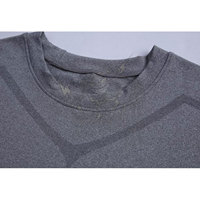 Chemise habillée de compression grise pour hommes, vêtements de jogging, t-shirt à manches courtes, sous-vêtement de couche de base, entraînement de gymnastique, course à pied, athlétique
