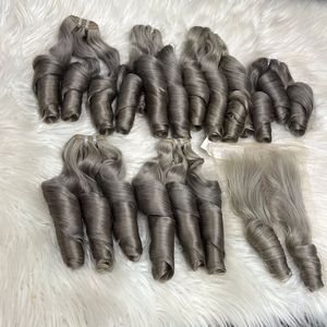 Meilleure vente de cheveux vierges non-remy bruts vietnamiens Bouclés à lacets frontaux avec boucles printanières vente en gros pour faire une perruque - Product Image 1