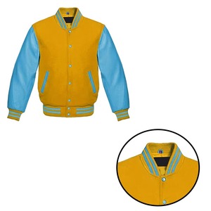 Vestes universitaires pour hommes, grande taille, personnalisées, en laine unie, manches en cuir, vente en gros, veste en toile vierge, veste universitaire pour hommes - Product Image 5