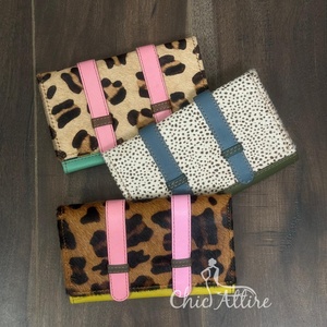 กระเป๋าคลัทช์หนังรีไซเคิลพิมพ์ลายสัตว์ทันสมัยสำหรับผู้หญิงกระเป๋าสตางค์มีหลายสีที่ใส่บัตรเอทีเอ็มแบบมีห่วง - Product Image 1