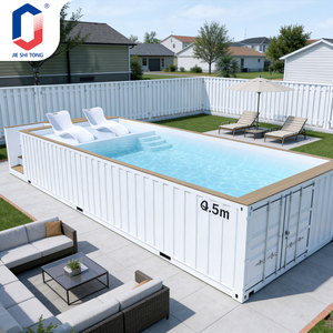 สระว่ายน้ำจากตู้คอนเทนเนอร์ขนาด 40 ฟุต พร้อมระบบกรองน้ำครบชุด สำหรับรีสอร์ทครอบครัว สวนหลังบ้านกลางแจ้ง - Product Image 1