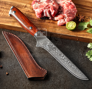 Cuchillo de Chef de acero de Damasco personalizado hecho a mano cuchillo de carnicero de deshuesado de cocina profesional hoja de acero inoxidable ambidiestro - Product Image 2