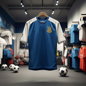 Haut de maillot de football à col en V, vêtements personnalisés pour jeunes, maillot de football à séchage rapide, haut unisexe - Product Image 2