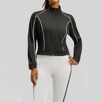 Veste de yoga pour femme PASUXI, couleur contrastée, extensible dans quatre directions, haute élasticité, fermeture éclair intégrale, respirante, séchage rapide, vêtements de sport