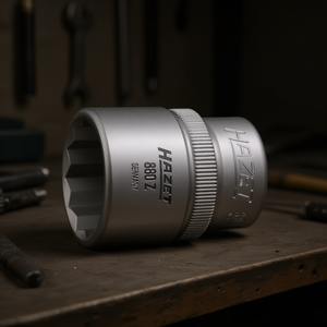 Hazet 3/8'' <b>12</b>-<b>Point</b> Square <b>Socket</b> with Traction Profile and Knurling - Product Image 3