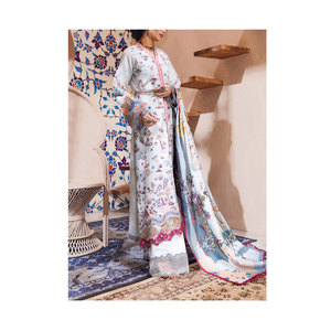 Vestidos bordados de 3 piezas para mujer, colección de vestidos bordados con cuello y estampado, estilo paquistaní, 2023 - Product Image 1