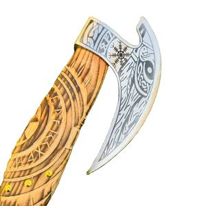 Venta al por mayor personalizado recién llegado Oem cabezal cortador de pizza en el diseño de un hacha vikinga con Funda de cuero cortador de pizza nuevo estilo - Product Image 6