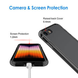 Coque pour iPhone SE 3/2 (édition <span class=keywords><strong>2022</strong></span>/2020), 4.7 pouces, couverture antichoc antichoc non jaunissante, dos transparent anti-rayures - Product Image 4