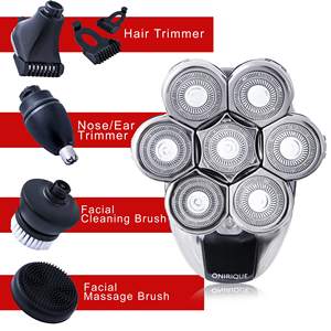 Kit de Afeitado Eléctrico para Hombre con Alimentación USB, Afeitadora Rotatoria con Función Húmeda/Seca, Resistente al Agua (IPX7) para Cabeza Calva y Barba - Product Image 2