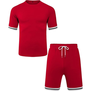 Conjunto de Camiseta y Pantalones Cortos de Verano para Hombre, Transpirable, Personalizable, de Poliéster/Algodón, Ropa Deportiva Informal de Alta Calidad - Product Image 4