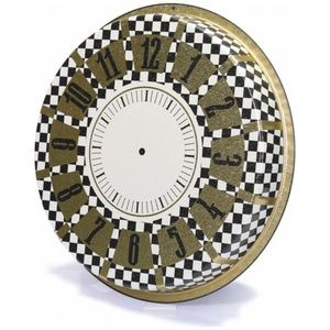 ถาดตกแต่งโลหะทรงกลมลายตารางหมากรุกเป็นมิตรต่อสิ่งแวดล้อมถาดตกแต่งโลหะทรงกลมขนาด Ø370มม. ออกแบบมาสำหรับโอกาสด้านอาหาร - Product Image 3