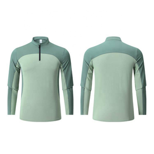 Camiseta personalizada transpirable con cremallera para hombre, ropa de gimnasio de secado rápido, camiseta de fitness para hombre, camiseta de manga larga - Product Image 3