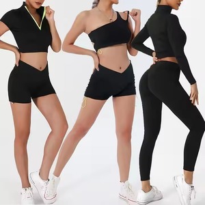 Medias sin costuras gimnasio Deportes Crop Top Pantalones Leggings Conjuntos Yoga Fitness Wear - Product Image 2